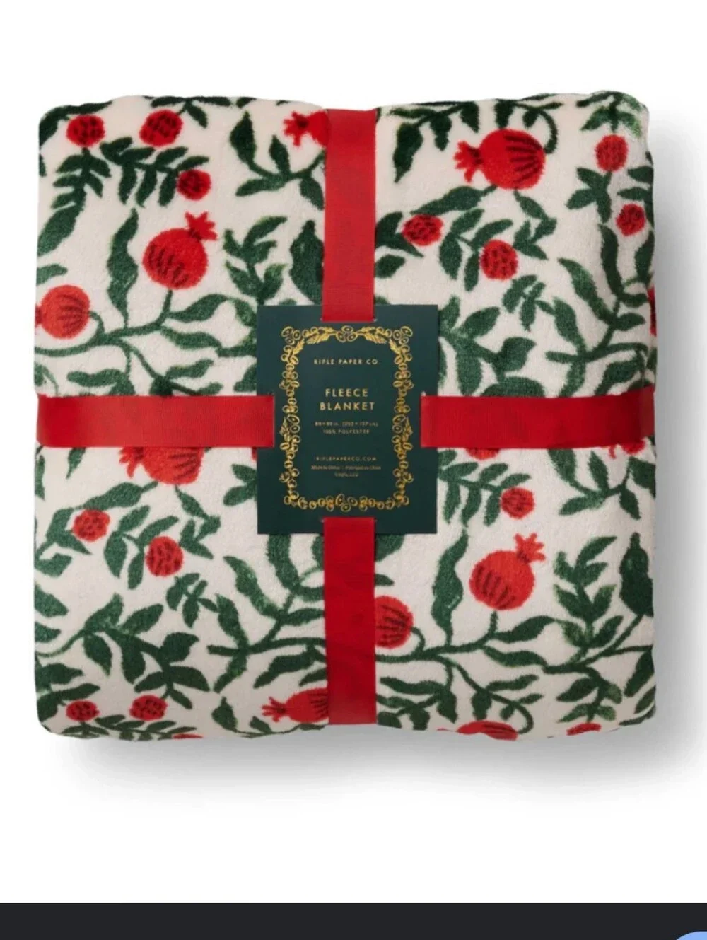 NWT Rifle Paper Co. Fleece Holiday Throw